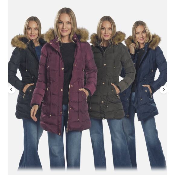 Celsius Green Hooded Puffer Coat With Fleece Lining & Gold Trim, Sz M--NWT - Picture 7 of 10